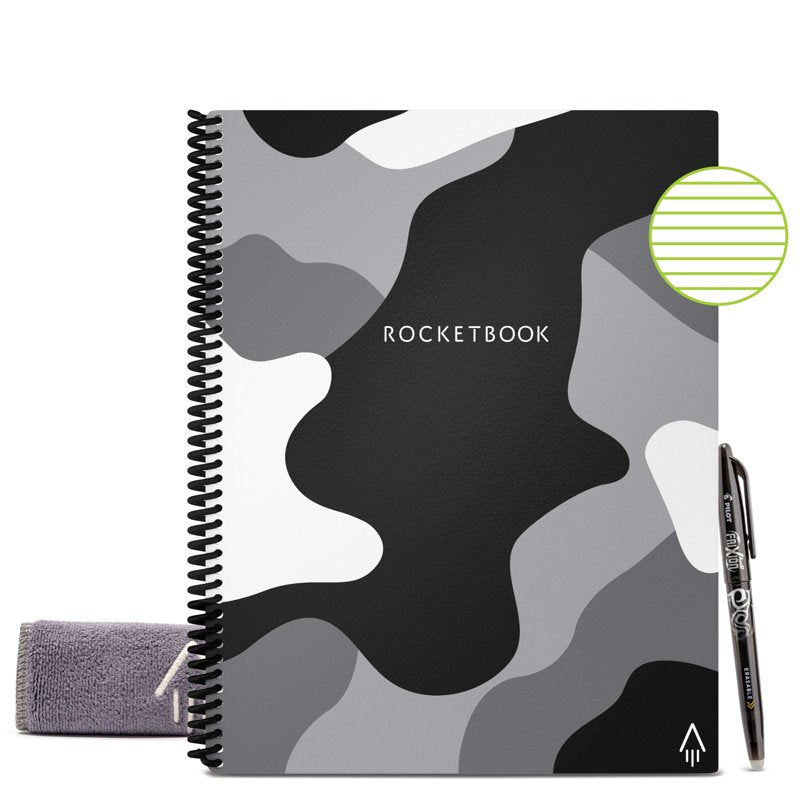 Reusable Spiral Notebook for Digital Notes - Eco-Friendly, 8.5x11 Inch, 32 Pages with Pen and Cloth
