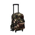 Unisex 17-Inch Rolling Backpack with Double Wheels and Multiple Pockets