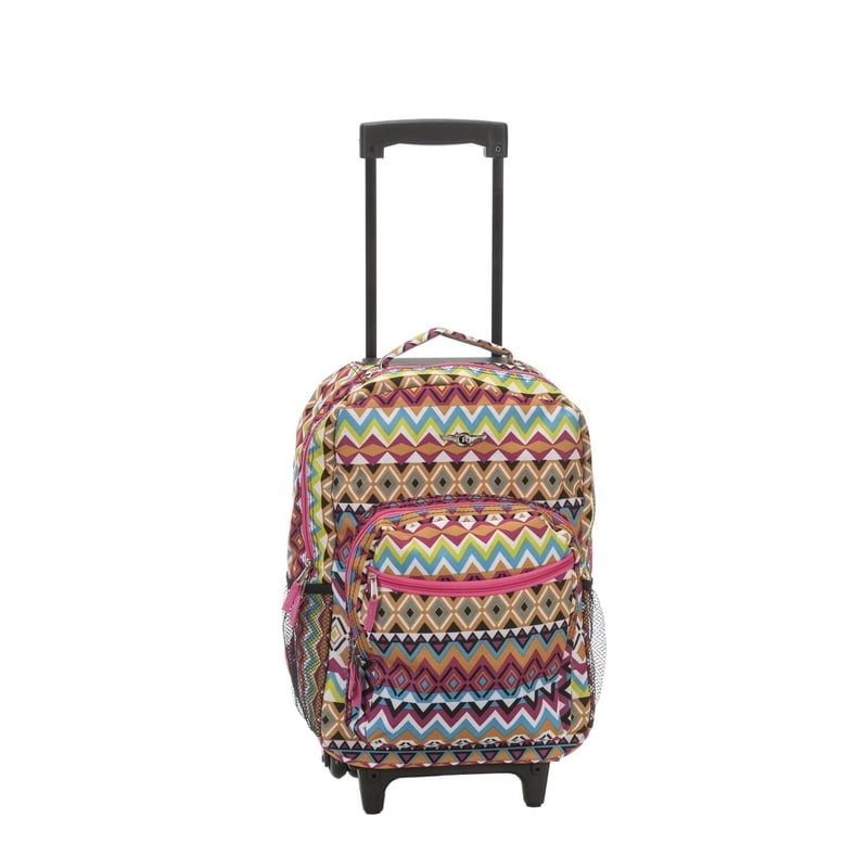 Unisex Rolling Backpack with Wheels and Multiple Pockets - 17 Inch