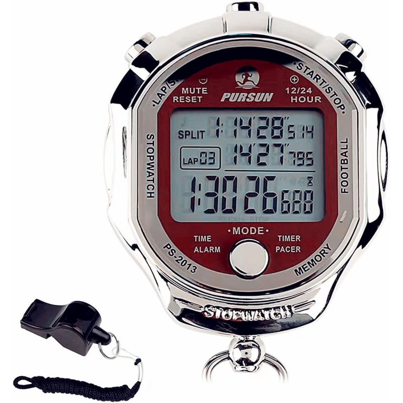 Digital Sports Stopwatch with 100 Lap Memory & 0.001s Timer