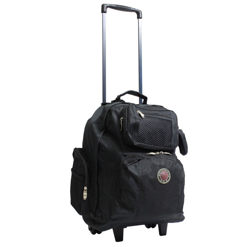 Deluxe Rolling Backpack with Spacious Compartments, Durable Polyester