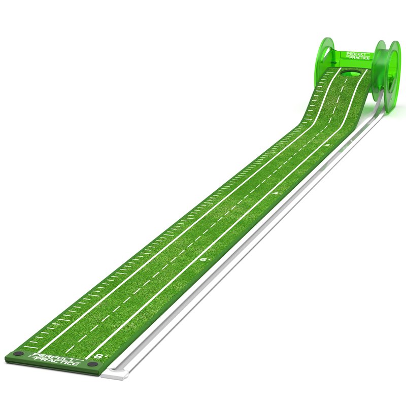 Roll-A-Putt 8 ft Putting Mat with Crystal Velvet Surface & Auto Ball Return