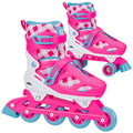 2-in-1 Roller & Inline Skates for Girls - Adjustable Sizes, Gingham