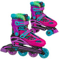 Youth 2-in-1 Quad and Inline Roller Skates Combo - Neon Zebra, Sizes 3-6