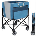 Sports Equipment Organizer Cart with Wheels, Collapsible Ball Storage Trolley