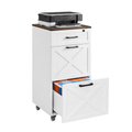3-Drawer Lockable File Cabinet for Under-Desk Office Storage - Rustic Farmhouse Design