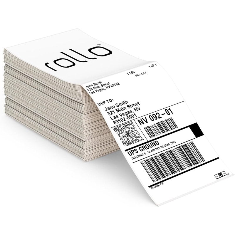 Thermal Shipping Labels 4x6 Inch Fan-Fold Pack of 500 - Strong Adhesive & Eco-Friendly