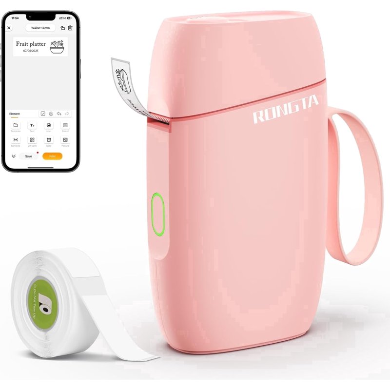 Portable Bluetooth Label Maker for Home Office Organization - Pink
