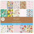 Sunny Florals Scrapbook Paper Pad 12x12 Inches 50 Sheets - Floral & Picnic Designs