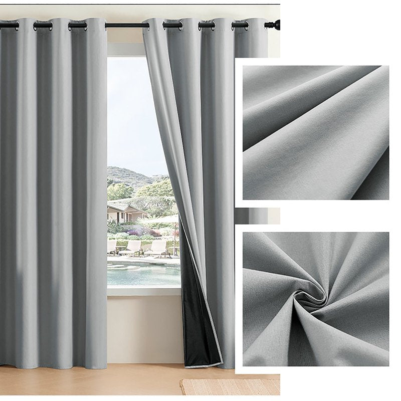 Room Darkening & Noise Reducing Blackout Curtains for Bedroom - Insulated Grommet Drapes