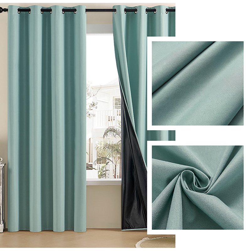 Room Darkening Noise-Reducing Blackout Curtains - Insulated Thermal Drapes