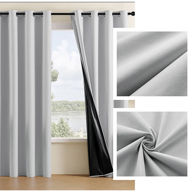 Room Darkening Insulated Curtains with Noise Reduction Grommet Panels for Bedroom