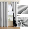 Room Darkening Insulated Curtains with Noise Reduction Grommet Panels for Bedroom