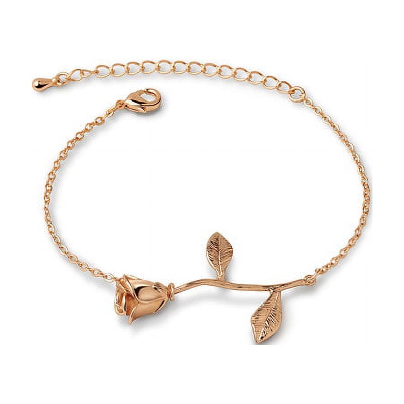 Rose Gold Brass Flower Bracelet Jewelry for Her - Gift Set with Gift Box