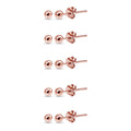 Sterling Silver 2mm Ball Stud Earrings Set of 5 - Rose Gold & Yellow Gold Options