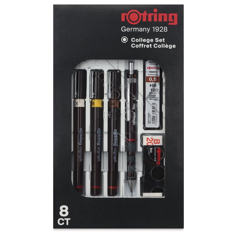 Technical Drawing Pen Set - Refillable 0.25mm, 0.35mm, 0.5mm for Architects & Engineers