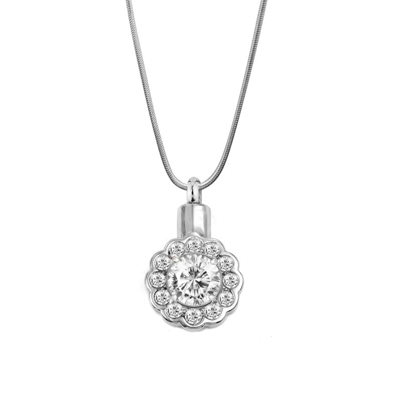 Crystal Rhinestone Memorial Necklace for Ashes Keepsake Jewelry Pendant