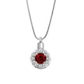 Pink Crystal Rhinestone Flower Cremation Urn Pendant Keepsake Jewelry with Free Funnel & Velvet Box