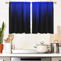 Royal Blue Window Curtains for Kitchen Bedroom Living Room Ombre Short Drapes - 1 Pair
