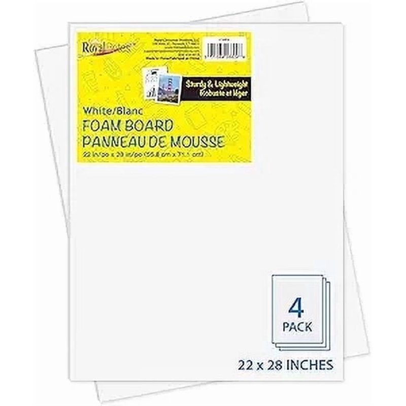 White Foam Board 22x28 Inches - Art, School & Presentation Display Pack of 4