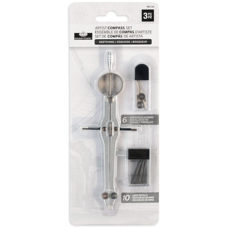 Artist Compass Set with Lead Refills - Precision Drafting & Geometry Tools