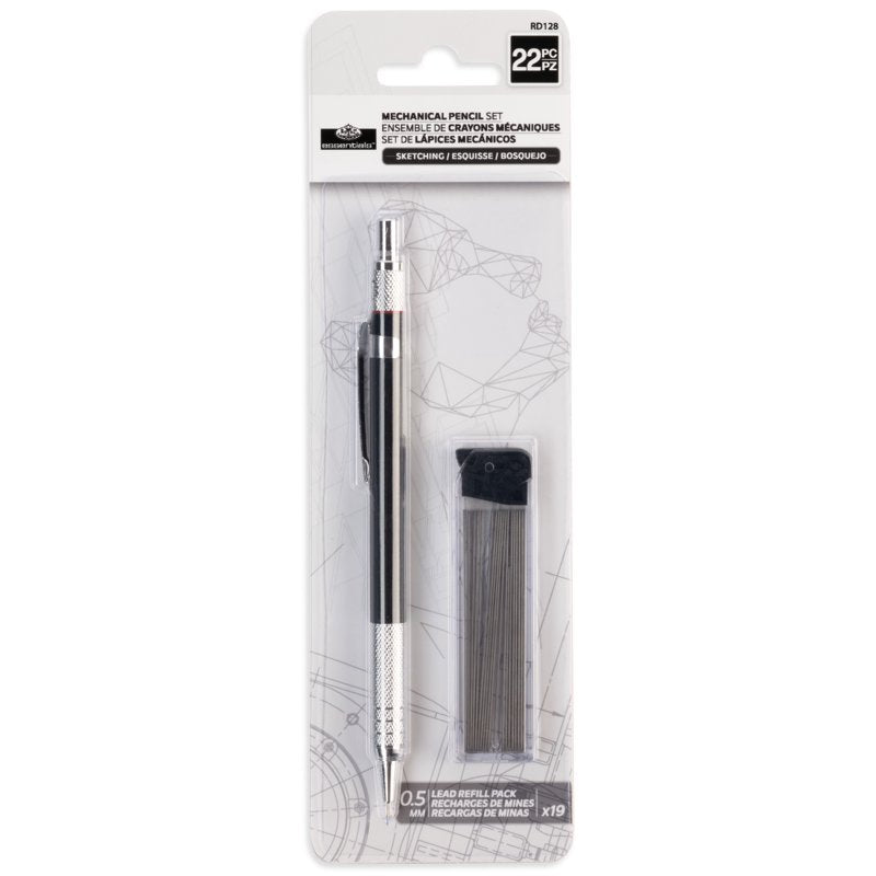 Mechanical Pencil Set with 20 Lead Refills – 0.5 mm Ergonomic Creative Writing & Drawing Kit