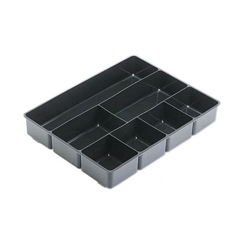 Extra Deep Desk Drawer Organizer Tray with 7 Compartments - Plastic, Black