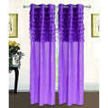 Ruffled Pleated Window Curtain Panel - Grommet Solid Fabric