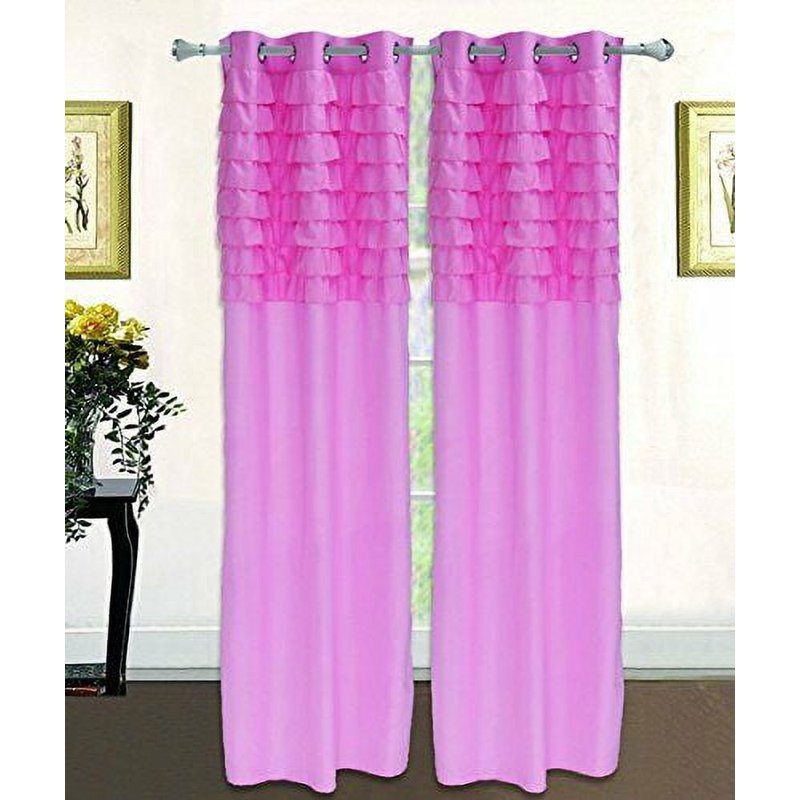 Ruffled Pleated Grommet Window Curtain Panel - Solid Microfiber, Elegant Home Decor