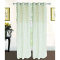 Grommet Ruffled Pleated Window Curtain Panel - Solid, Elegant Home Decor