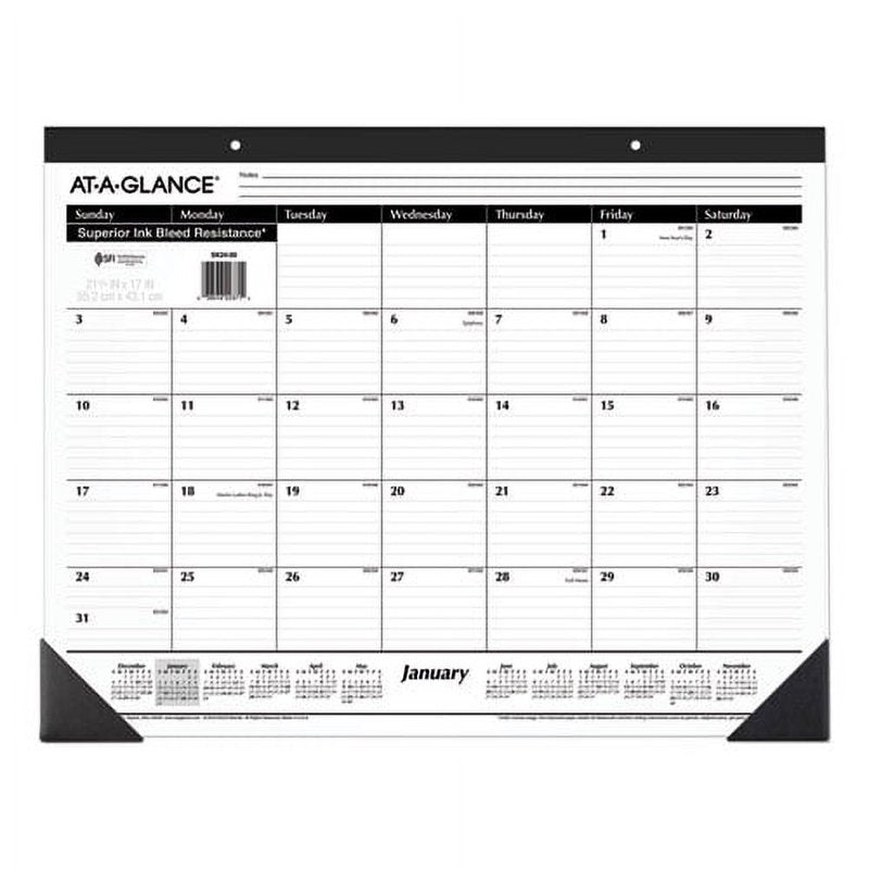 Large 2026 Monthly Desk Pad Calendar with Julian Dates - Covers Jan-Dec, 12 Months, 21 3/4" x 17"