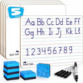 Lined Dry Erase Boards Set of 5 | 9x12 Inch Reusable Whiteboards with Markers & Erasers