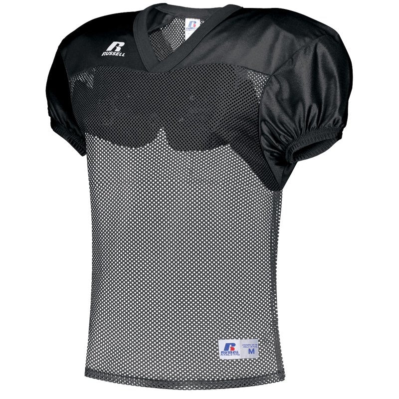 Youth Practice Football Jersey with Mesh Body and V-Neck - Russell Athletic