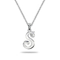Personalized Sterling Silver Initial Necklace - Custom Alphabet Pendant