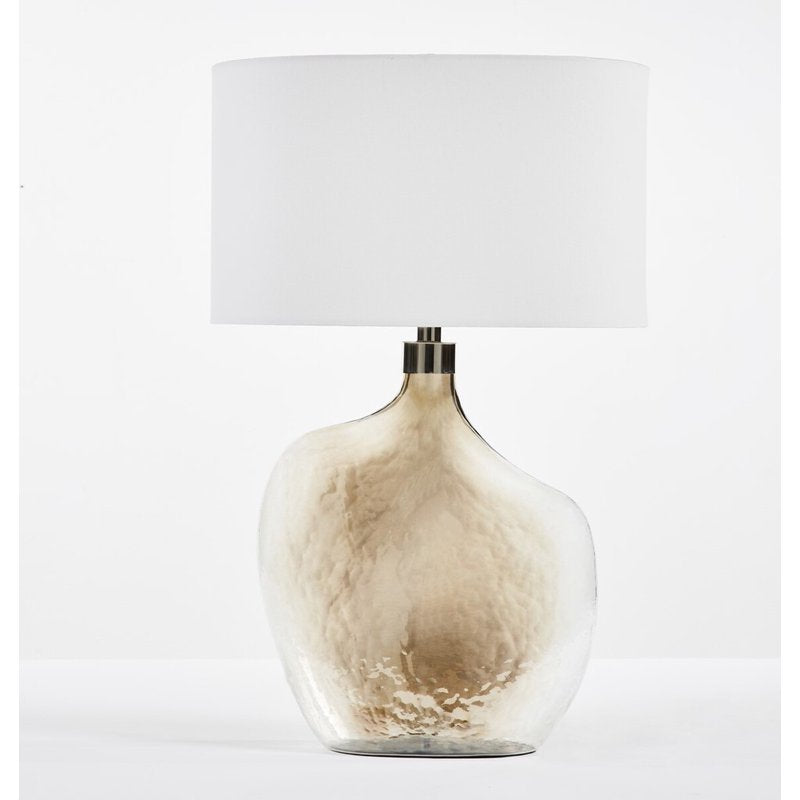 Modern Gold Table Lamp - 27.5 Inch Artistic Glass Accent Light