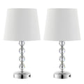 Set of 2 Crystal Table Lamps with USB Ports - Clear/Chrome