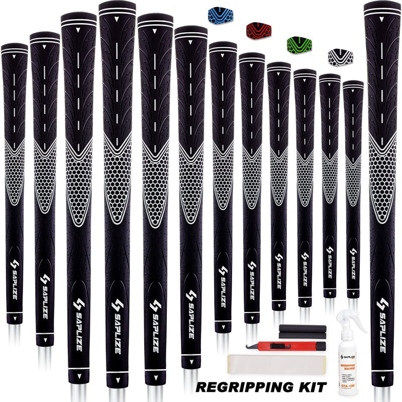 Midsize White Golf Grips (13 Pack) - SAPLIZE Complete Regripping Kit
