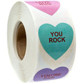 Valentine Heart Stickers - 1 1/8 Inch Candy & Love Themed Decorative Stickers