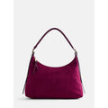 Women’s Top Zipper Shoulder Bag - Faux Suede, Adjustable Strap, Spacious