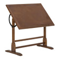 Adjustable Wood Drafting Table 42 Inch Rustic Oak Art & Drawing Desk