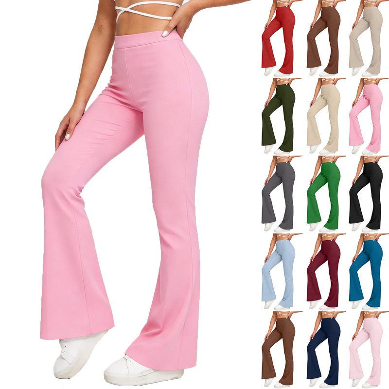 High-Waist Butt Lifting Yoga Pants Women Flare Wide Leg Leggings for Workout & Lounge