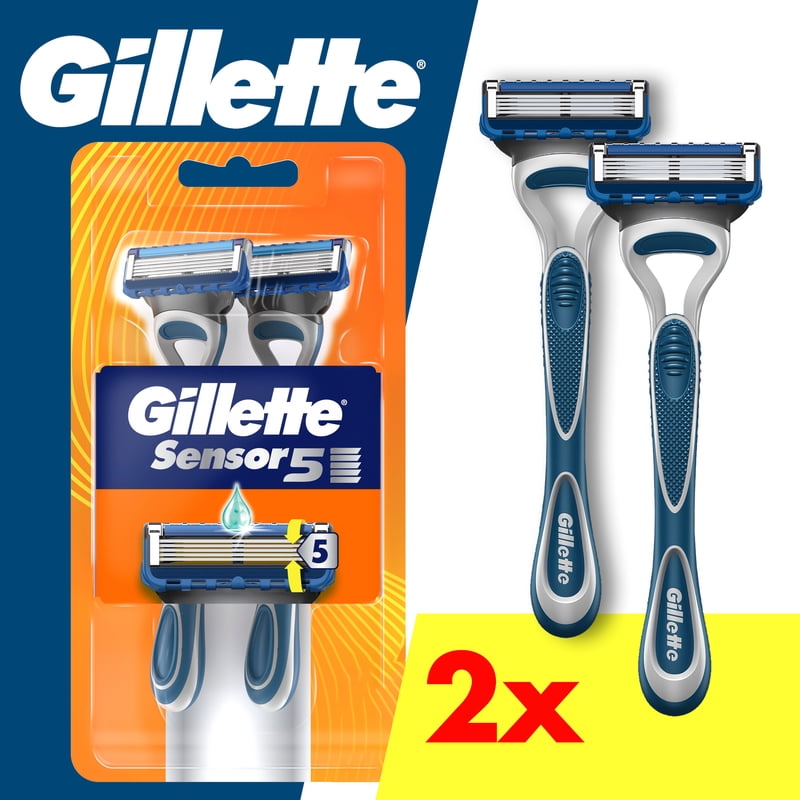 Gillette Sensor5 Men's Disposable Razors - Comfortable 5-Blade Shaving, Pack of 2 or 4