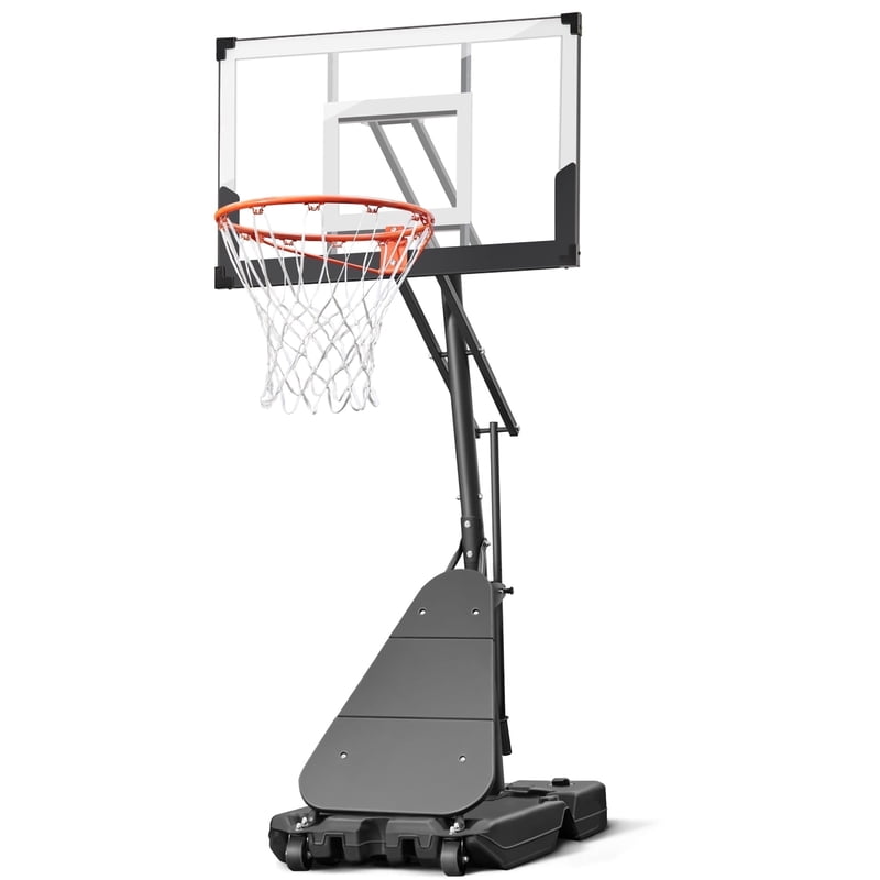 Portable Adjustable Basketball Hoop with Shatterproof Backboard, 3.4-10 Ft, Wheels