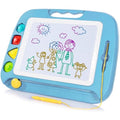 Large Magnetic Drawing Board for Kids - 16x13 Inch Art & Learning Toy with Stamps, Light Blue