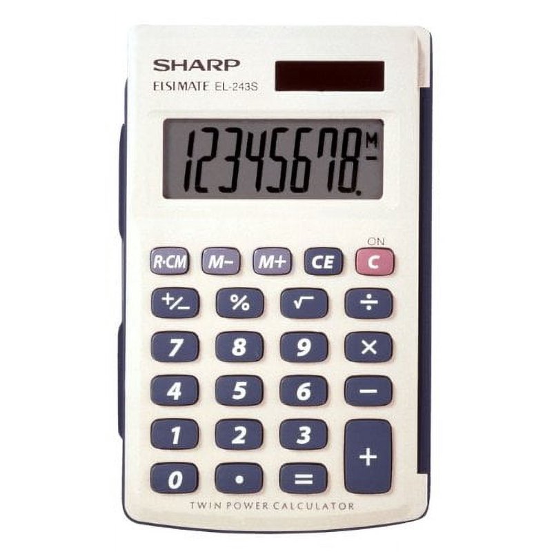 8-Digit Pocket Calculator with Hard Cover - Gray