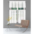 Sheer White Window Valance with Gold Metallic Botanical Design - Light Filter, 56in Wide