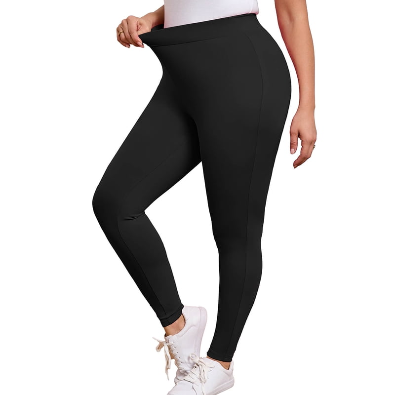 Plus Size High Waist Yoga Leggings for Women - Soft, Stretchy, Tummy Control