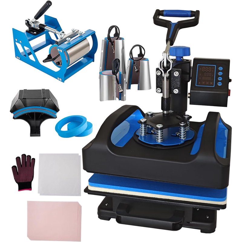 8-in-1 Heat Press Machine 12x10 Inch for T-Shirts Mugs Hats Plates DIY Transfer