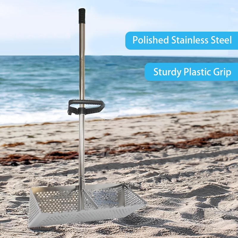 Stainless Steel Beach Sand Scoop & Shell Shovel Set for Crabs Shells and Sand Screening