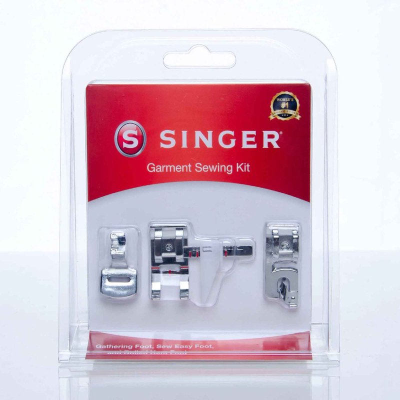 Garment Sewing Presser Foot Kit for Sewing Machines - Includes Gathering, Rolled Hem & Seam Guide
